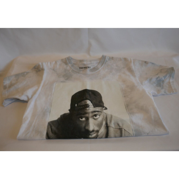 Tupac Tie Dye Gray and White Poetic Justice T-Shirt Sz Med - Picture 10 of 16